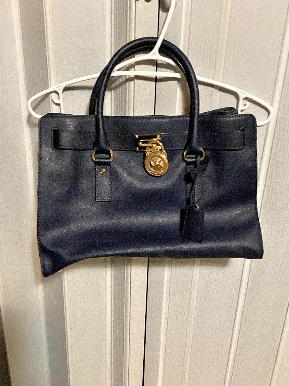 Michael Kors Hamilton Saffiano Leather Satchel in Blue